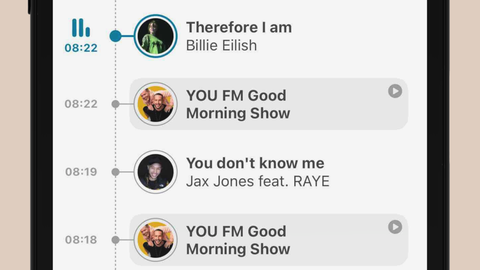 Timeline in der neuen YOU FM-App