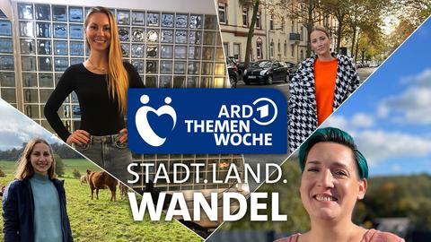 Mia steht auf ihrer Rinderweide, Juliana im Fitnessstudio, Caro auf der Staße in ihrer städtischen Nachbarschaft und Jasmin in ihrem Garten.